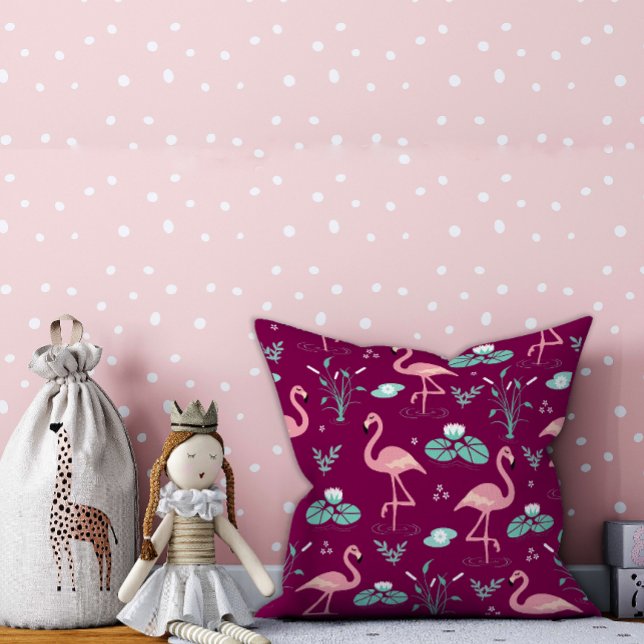  Pink Flamingo cute red pattern Cushion (Creator Uploaded)