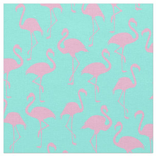 Pink Flamingo Cute Tropical Print Fabric
