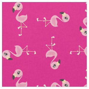 Pink Flamingo Cute Tropical Print Fabric Kids