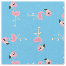 Pink Flamingo Cute Tropical Print Fabric Kids