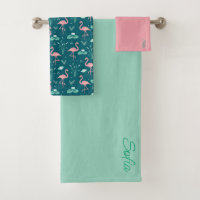 Pink Flamingo cute tuquoise teal pattern