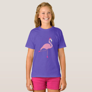 Pink Flamingo Design - Girls' Basic T-Shirt