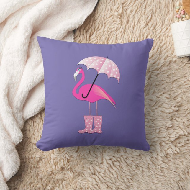 Pink Flamingo Design - Throw Pillow (Blanket)