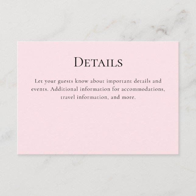 Pink Flamingo Details Enclosure Card (Front)