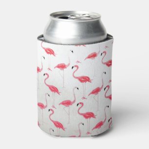 Pink Flamingo Drawing Flamingo Artist Pink White Can Cooler