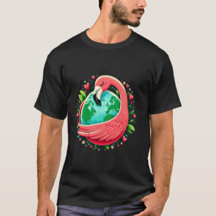 Pink Flamingo Earth Day Hug Love Planet Lover Kids T-Shirt