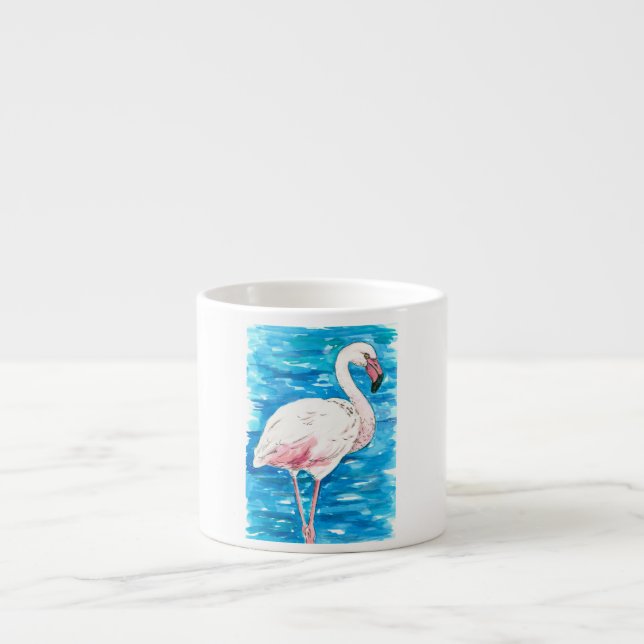 Pink flamingo espresso cup (Front)