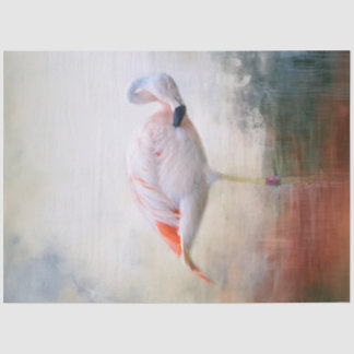 Pink Flamingo Facing Right Decoupage Tissue Paper