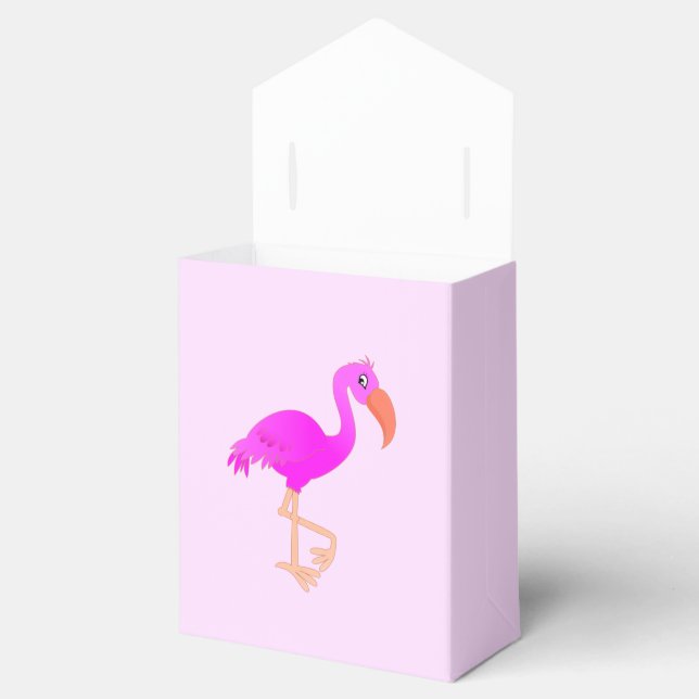 Pink Flamingo Favour Box - Your Colours / Text (Opened)