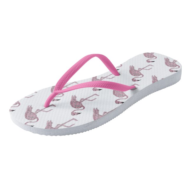 Pink Flamingo Flamingos Jandals (Angled)