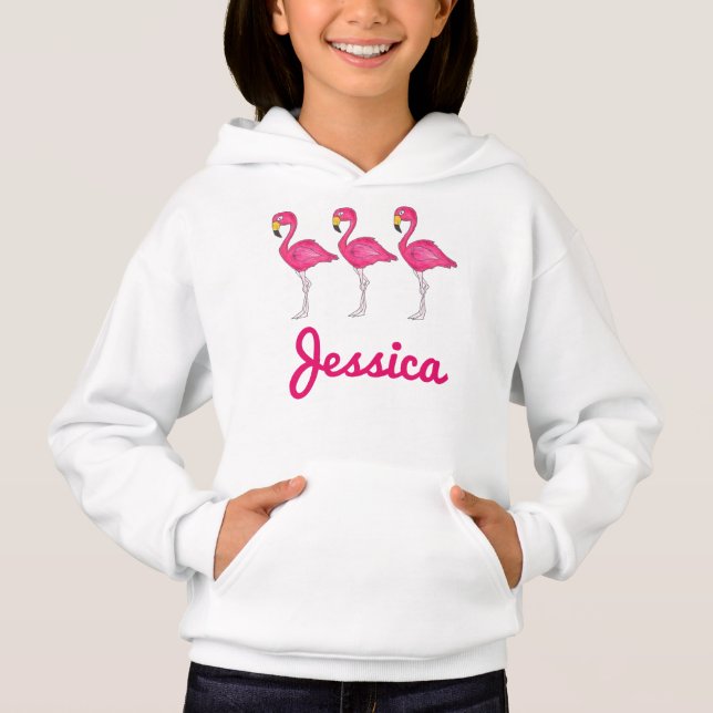 Pink Flamingo Flamingos Personalised Sweatshirt (Front)