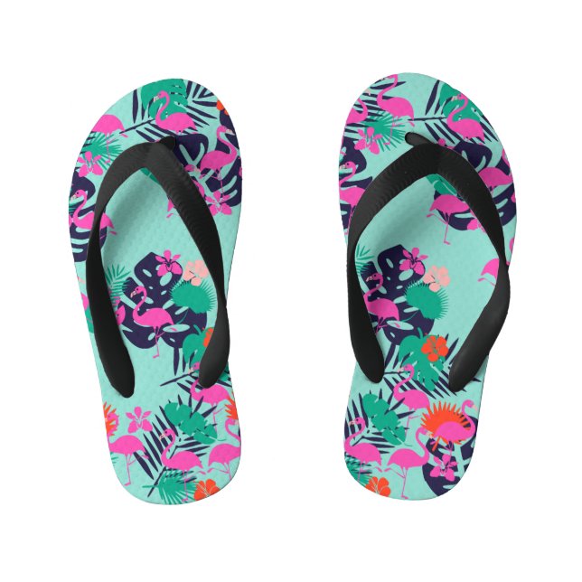 Pink Flamingo Flip Flops (Footbed)