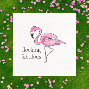 Pink Flamingo Flocking Fabulous Napkin