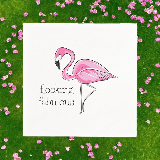 Pink Flamingo Flocking Fabulous Napkin (Creator Uploaded)