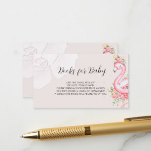 Pink Flamingo Floral Book Request Enclosure Card