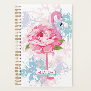 Pink flamingo Floral Personalised design Planner