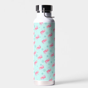 Pink Flamingo Florida Christmas Water Bottle