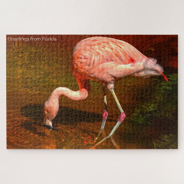 Pink Flamingo Florida. Jigsaw Puzzle (Horizontal)