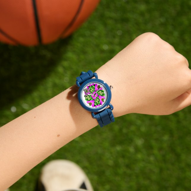 Pink Flamingo Flowers Pattern Watch (Wrist)
