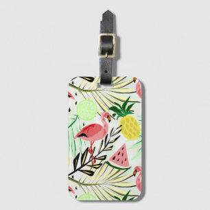 Pink Flamingo, fruit Luggage Tag