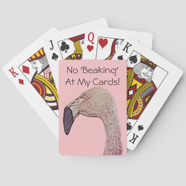 Pink Flamingo Fun Pun Playing Cards (Back)