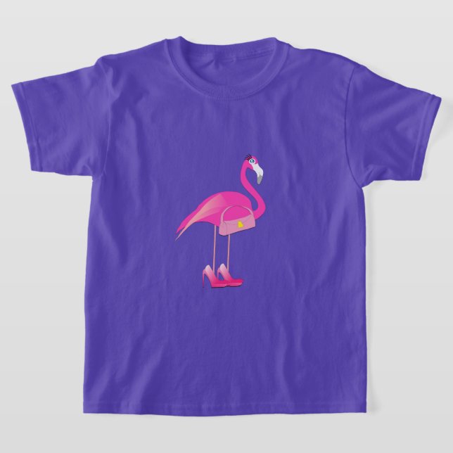 Pink Flamingo - Girls' Basic T-Shirt (Laydown)