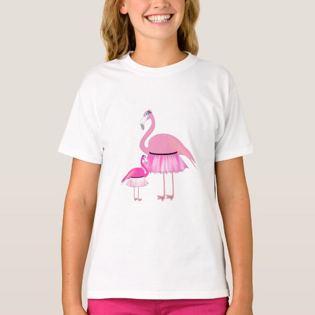 Pink Flamingo - Girls' Basic T-Shirt (Front)