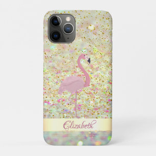 Pink Flamingo  Glitter Bokeh Confetti Case-Mate iPhone Case