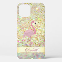 Pink Flamingo Glitter Bokeh Confetti