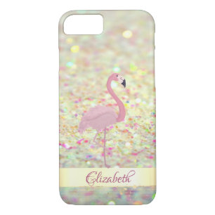 Pink Flamingo  Glitter Bokeh - Personalised Case-Mate iPhone Case