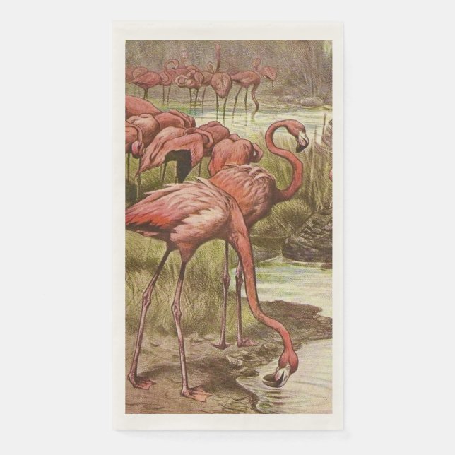 Pink Flamingo Guest Towels Napkin (Front)