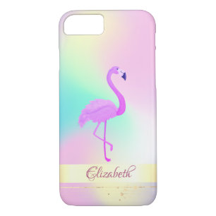 Pink Flamingo Holographic Ombre Case-Mate iPhone Case