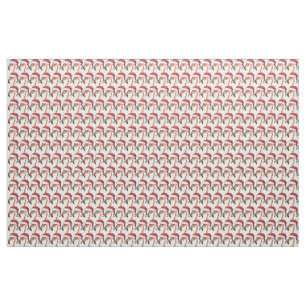 Pink Flamingo in a Santa hat Fabric
