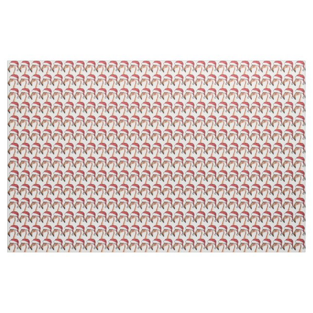 Pink Flamingo in a Santa hat Fabric (Yard)