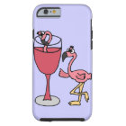 Pink Flamingo in Blush Wine Glass