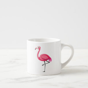 Pink Flamingo in Cartoon Style Espresso Cup