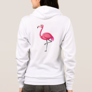 Pink Flamingo in Cartoon Style Hoodie