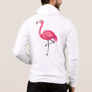 Pink Flamingo in Cartoon Style Hoodie