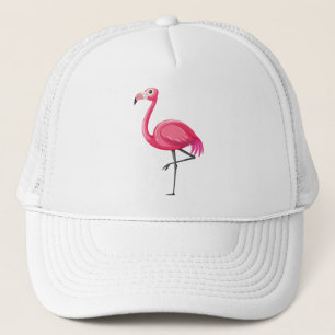 Pink Flamingo in Cartoon Style Trucker Hat