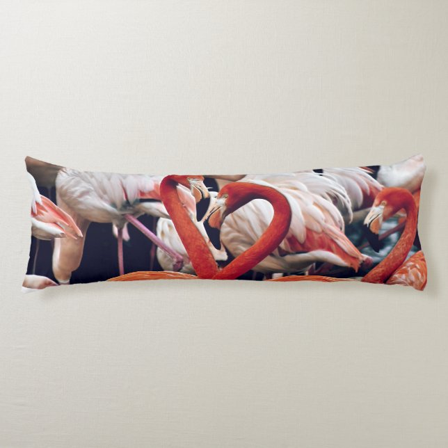 Pink Flamingo in Nature Body Cushion (Front)