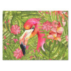 Pink Flamingo in Palm and Monstera Jungle