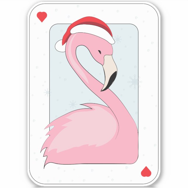 Pink Flamingo in Santa Hat (Front)