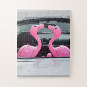 PINK FLAMINGO INFLATABLES KISSING  JIGSAW PUZZLE