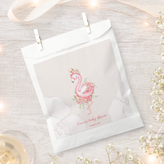 Pink Flamingo It's a Girl Baby Shower  Favour Bags (Clipped)