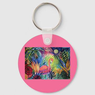 Pink Flamingo Key Ring
