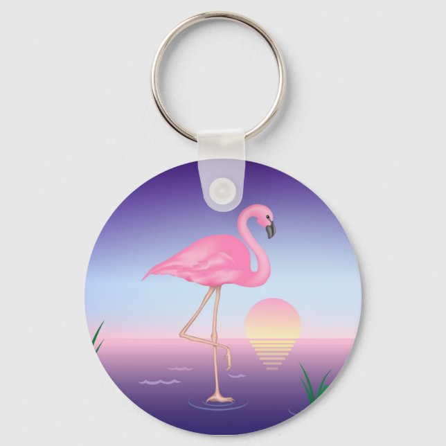 Pink Flamingo Key Ring (Front)