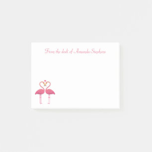 Pink Flamingo Love - Cute Flamingos Tropical Beach Post-it Notes