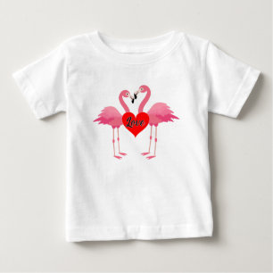Pink Flamingo Love Design - Baby Fine Jersey T-Shi T-Shirt