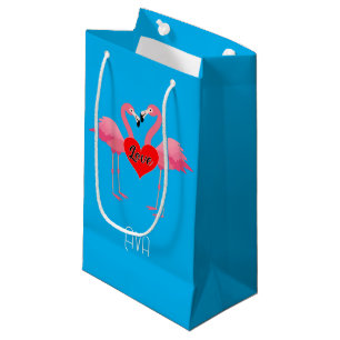 Pink Flamingo Love Design - Gift Bag - Small