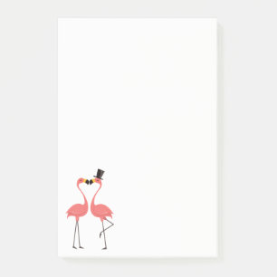 Pink Flamingo Love - Wedding Bridal Shower Post-it Notes